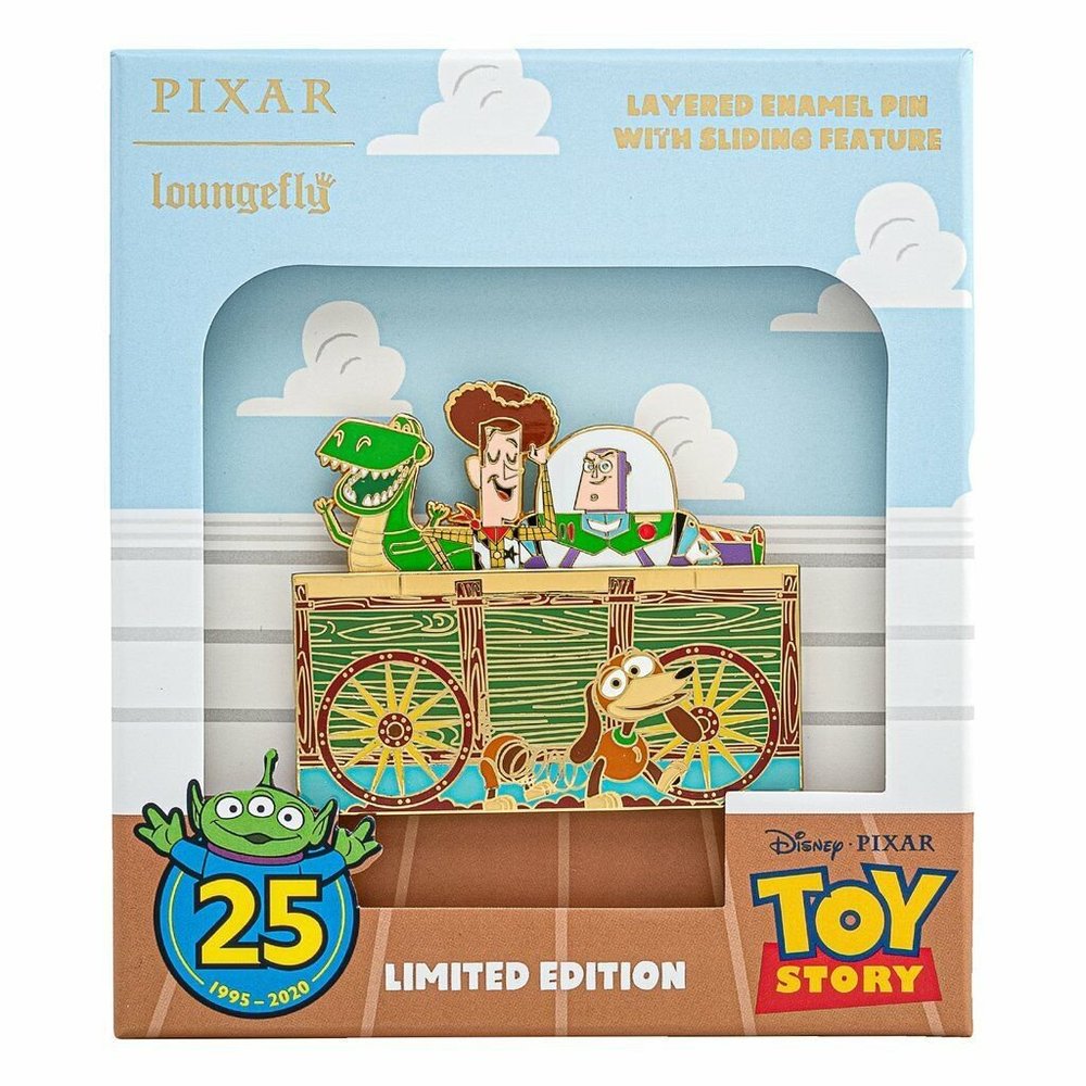 Disney Pixar Loungefly Toy Story 25th Anniversary Buzz Woody Rex Enamel Pin LE